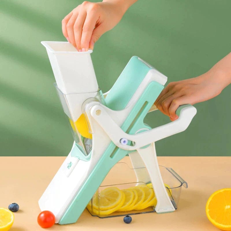 Starfrit Pump 'N' Slice Adjustable Food Cutter (White/Green)